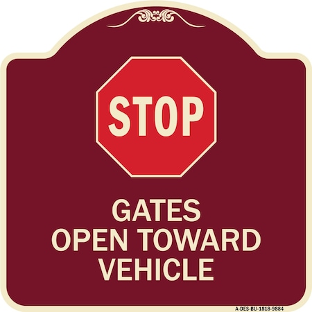 Designer Series-Stop Gates Open Toward Vehicle Burgungy Heavy-Gauge Aluminum